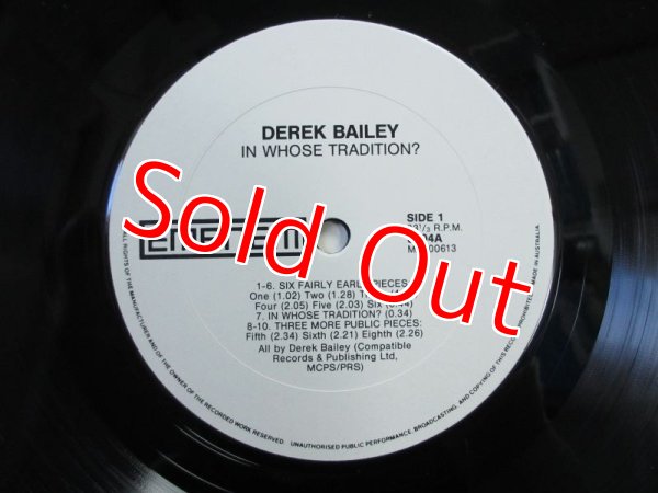 画像3: Derek Bailey / In Whose Tradition? (3)