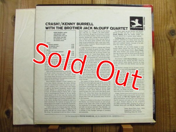 画像2: Kenny Burrell With The Brother Jack McDuff Quartet / Crash! (2)