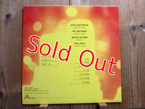 画像2: Jaco Pastorius & Pat Metheny & Bruce Ditmas & Paul Bley / Jaco (2)