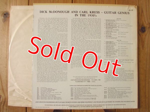 画像2: Dick McDonough & Carl Kress / The Guitar Genius Of Dick McDonough & Carl Kress In The Thirties (2)