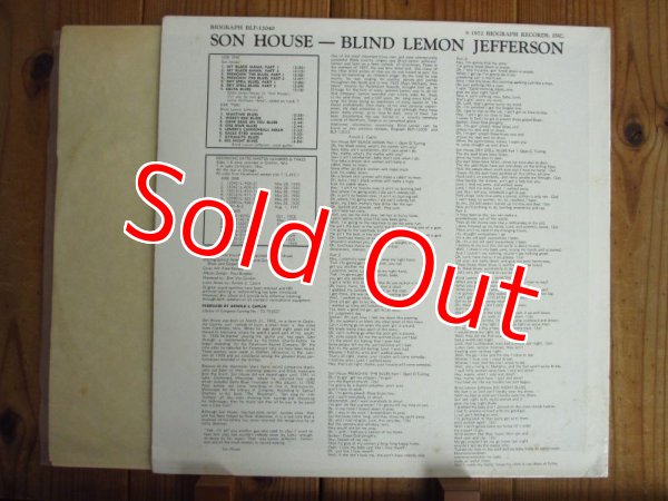 画像2: Blind Lemon Jefferson - Son House / Blind Lemon Jefferson - Son House (2)