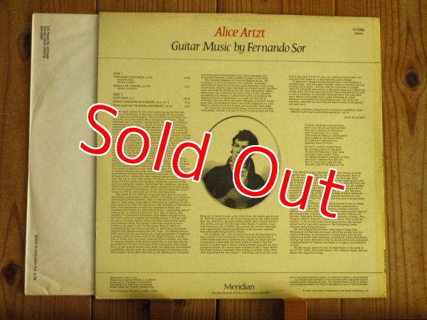 画像2: Alice Artzt / Guitar Music By Fernando Sor (2)