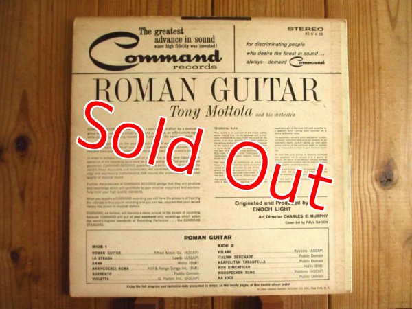 画像3: Tony Mottola And His Orchestra / Roman Guitar (3)