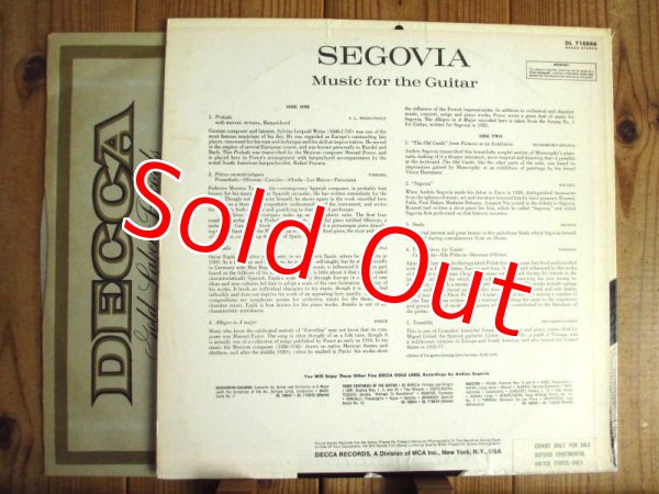 画像2: Andres Segovia / Music For The Guitar (2)