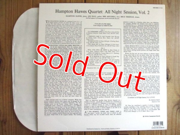 画像6: 3枚セット！ジムホール参加作！■The Hampton Hawes Quartet / All Night Session, Vol. 1 ~ 3 (6)