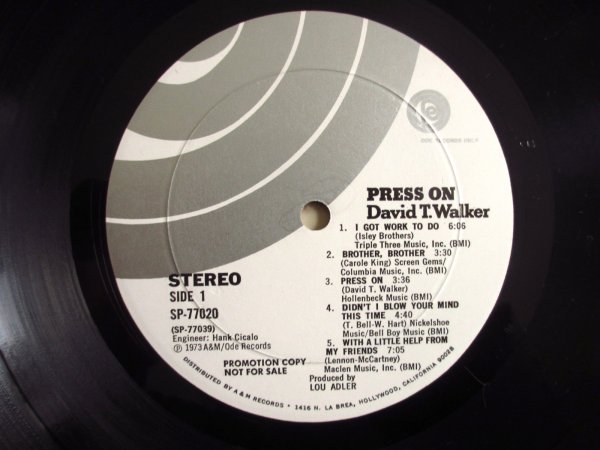 画像3: PROMOプロモ！■David T. Walker / Press On (3)