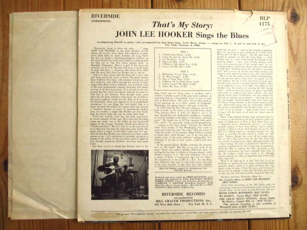 画像2:  John Lee Hooker / That's My Story John Lee Hooker Sings The Blues (2)