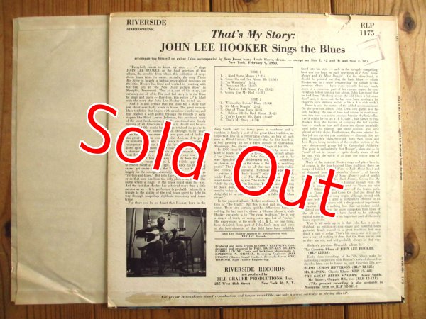 画像2:  John Lee Hooker / That's My Story John Lee Hooker Sings The Blues (2)