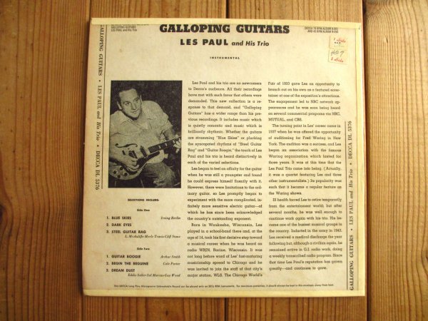 画像2: Les Paul And His Trio / Galloping Guitars (2)