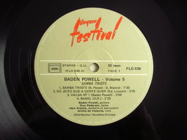画像4: Baden Powell / Vol.5 - Samba Triste (4)
