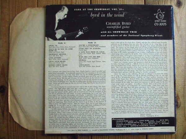 画像2: Charlie Byrd / Byrd In The Wind (Jazz At The Showboat, Vol. II) (2)