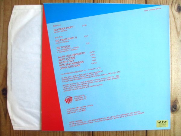 画像2: Allan Holdsworth, John Stevens, Jeff Young, Barry Guy, Ron Mathewson / Re Touch (2)