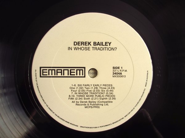 画像3: Derek Bailey / In Whose Tradition? (3)