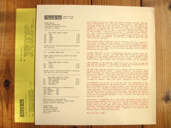 画像2: Derek Bailey / In Whose Tradition? (2)