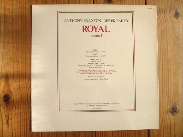 画像2: Anthony Braxton, Derek Bailey / Royal Volume 1 (2)