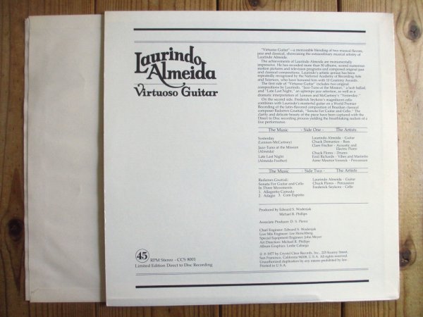 画像2: Laurindo Almeida / Virtuoso Guitar (45rpm) (2)