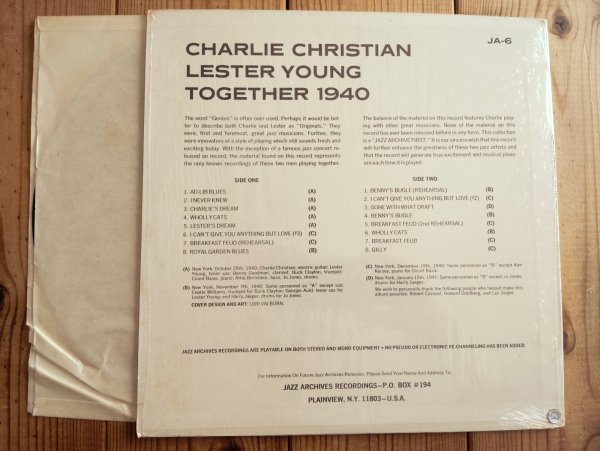 画像2: Charlie Christian, Lester Young / Together 1940 (2)