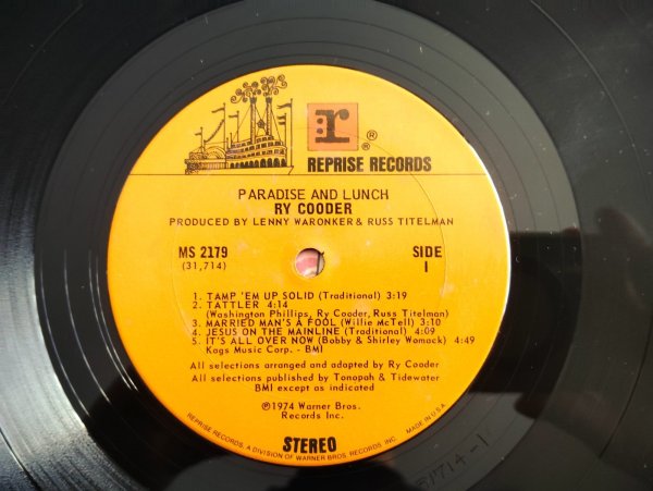 画像3: Ry Cooder / Paradise And Lunch (3)