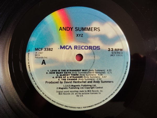 画像3: Andy Summers / XYZ (3)