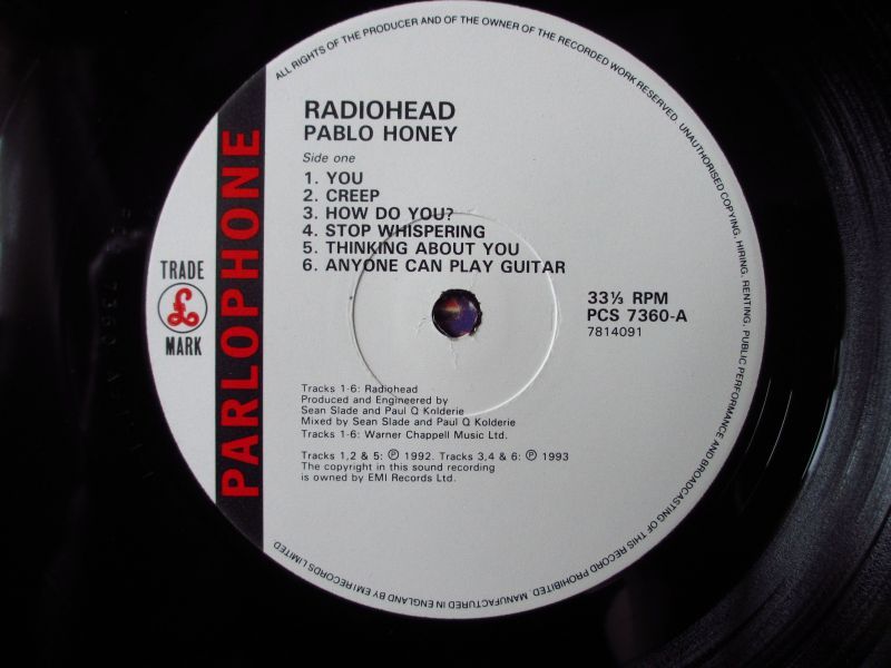 Radiohead / Pablo Honey - Guitar Records