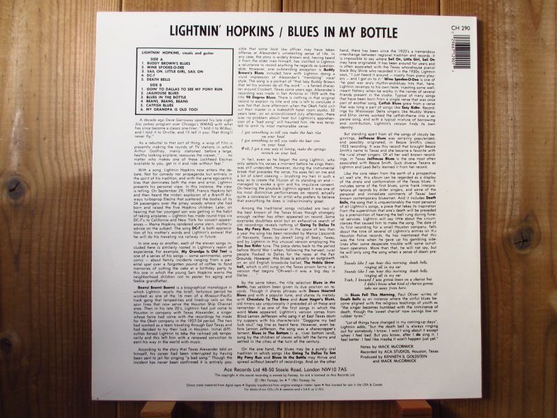 Lightnin' Hopkins / Blues In My Bottle - Guitar Records