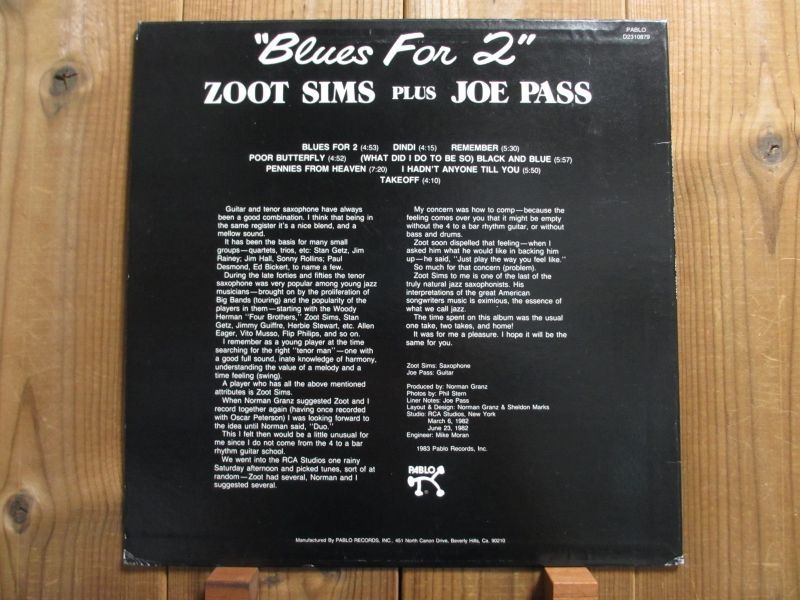 (CD)Blues for Two／Zoot Sims、Joe Pass