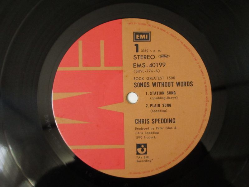 クリス スペディング Chris Spedding 無言歌 Songs Without Words Guitar Records