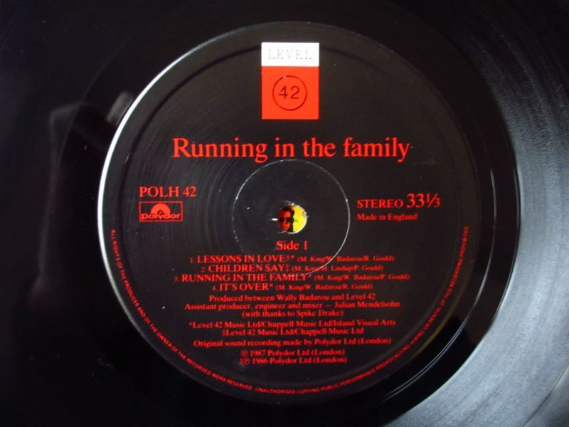 Level 42 / Running In The Family - Guitar Records