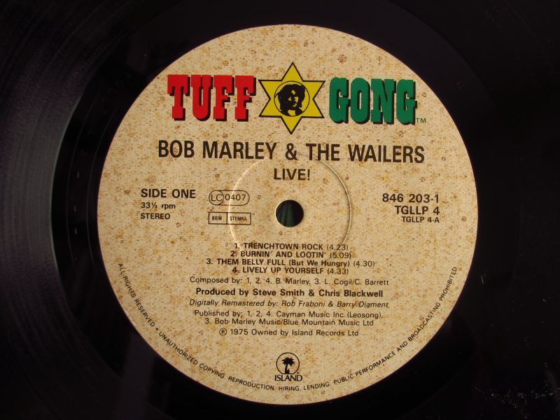 Bob Marley And The Wailers Live! Guitar Records